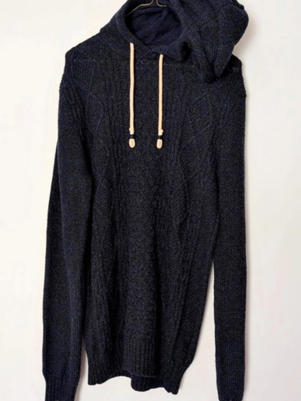 New H&M Knit Cowl Neck Sweater in Dark Navy Blue Size Medium